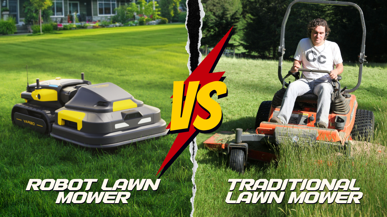 robot lawn mowers vs traditional lawn mowers 
