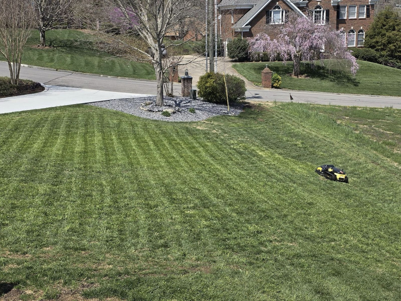 Yarbo mowing big lawn 